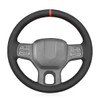 MEWANT Hand Stitch Black Suede Steering Wheel Cover Wrap for