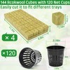 Halatool 144PCS 1.2-Inch Rockwool Cubes with 120PCS 2-Inch Net Cups