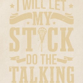 CafePress Lacrosse Player Let My Stick Do Ta Reusable Natural Beige Canvas Shopping Bag