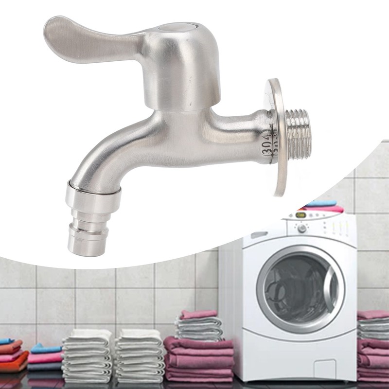 G1/2 Washing Machine Tap Leakage Proof Cold Water Stainless Steel