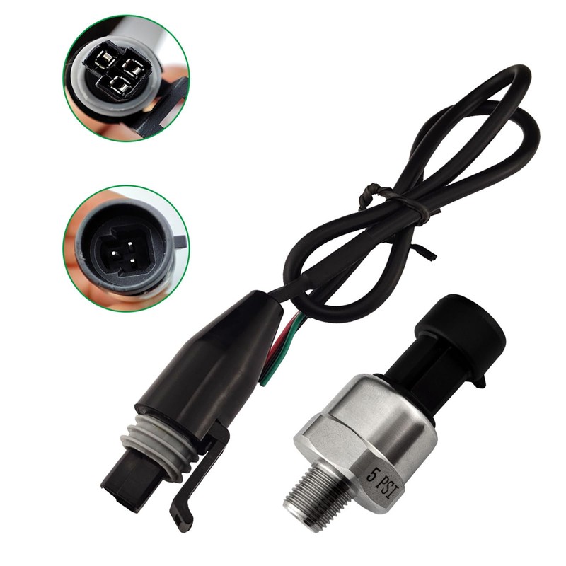 Pressure Transducer Sender Sensor with Connector, Stainless Steel 1/8”-27 NPT