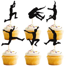 Keaziu - Paquete de 36 adornos para magdalenas, temática deportiva, para niños, cumpleaños, para saltar, decoración de fiesta de cumpleaños, suministros de recuerdos