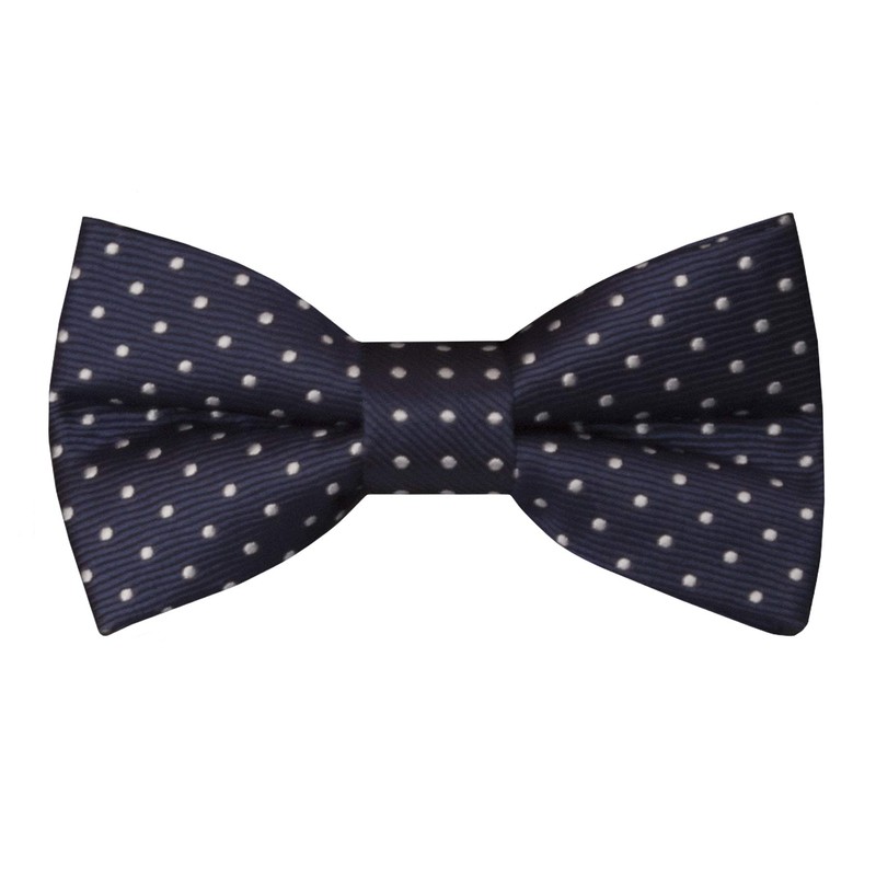 TIES R US Hand Made Navy And White Polka Dot