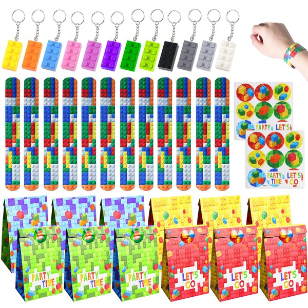 12 Sets of Building Block Party Birthday Party Bags, Party