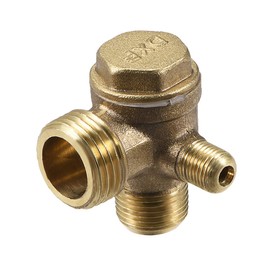 uxcell Air Compressor Check Valve, 3/8Gx1/2GxM10 Male Thread, 3 Way Pneumatic Accessory, Brass