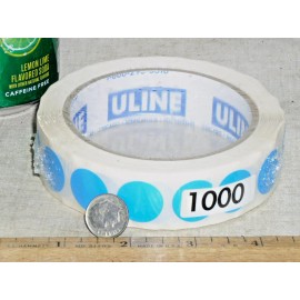 ULINE SEALED 1000 ROLL ULINE BLUE 3/4" REMOVABLE ADHESIVE CIRCLE DOT LABELS STICKERS