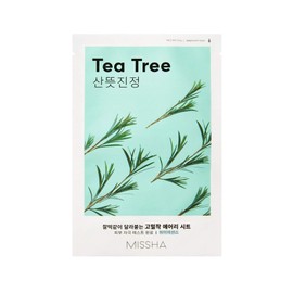 MISSHA Tea Tree Sheet Mask Soothing, Refreshing, Moisturising, Clarifying Cloth Mask Korean Cosmetics Kbeauty Set of 4