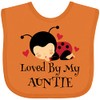 inktastic Loved By My Auntie Ladybug Baby Bib Orange 20ece