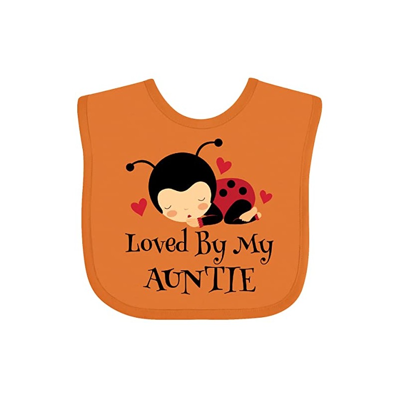 inktastic Loved By My Auntie Ladybug Baby Bib Orange 20ece