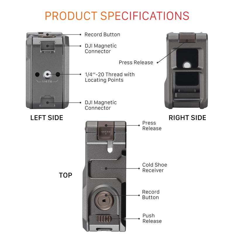 TILTA Full Camera Cage for DJI Osmo Action 3, 4,