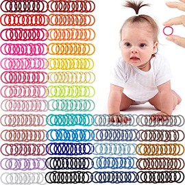 360 lazos para el cabello para bebés y niños, 36 lazos elásticos multicolores, 2 cm de diámetro, sin arrugas, elásticos para el cabello de los dedos, pequeños soportes para cola de caballo para niños y niñas