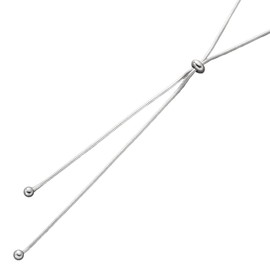 Cream Dot Stainless Steel Lariat Necklace, Hypoallergenic, Surgical Stainless Steel, Women's, Snake Chain, Sliding, Metal Ball, Simple, Gold, Silver