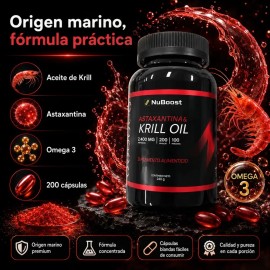 Krill Oil Con Astaxantina 2400 Mg 200 Cápsulas