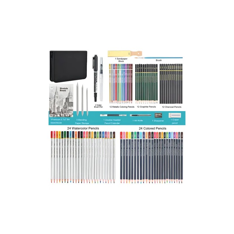 Set de Lápices para Dibujo y Boceto Picool de 96