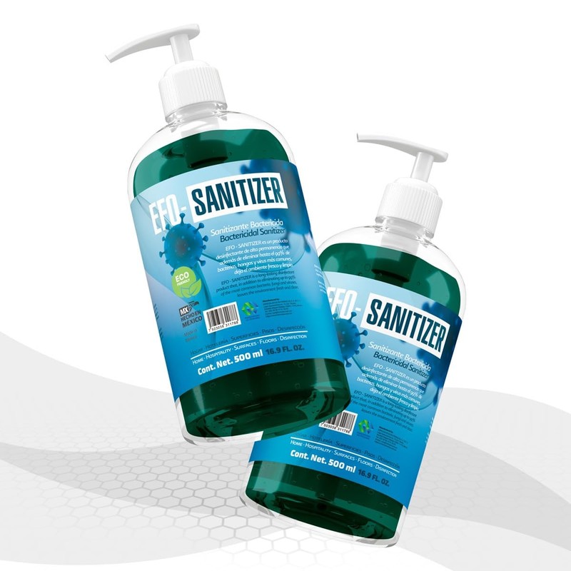 Sanitizante Líquido EFO-Sanitizer, 500 ml, con Dispensador