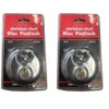 UvV 2 x Discus Padlock, Round Shackle Lock, Diameter 70