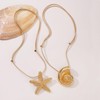 Nojess Starfish Necklace for Women Gold Shell Seashell Charm Pendant