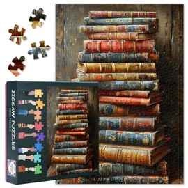 Puzzles for Adults, Pack of 1000 Books, Challenging Puzzles for Adults, Vintage, 70 x 50 cm Puzzle Game for Women, Home Decoration, Birthday Gift (Library Series)