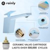 Rainly Pastel Blue Single Hole Bathroom Sink Faucet with Tempered