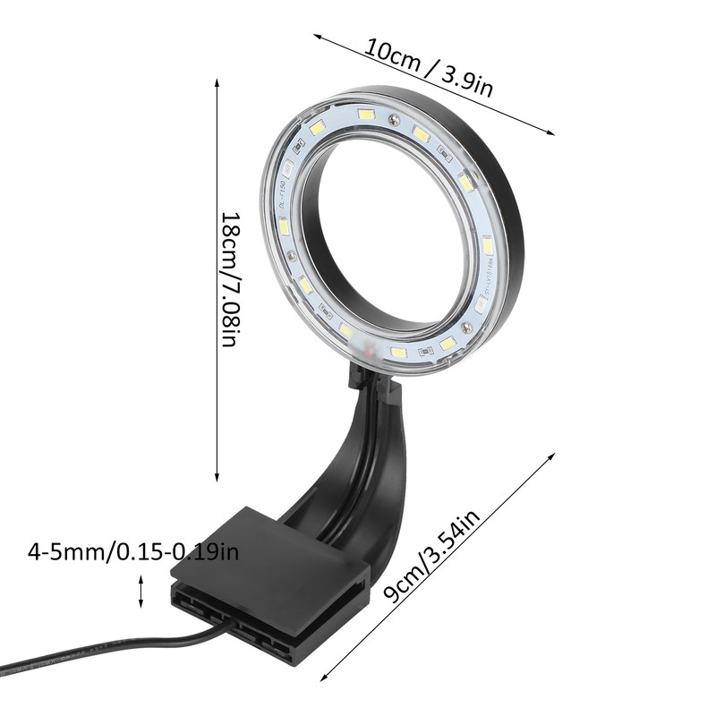 110‑240V Waterproof Aquarium Ring Clip Lamp LED Fish Tank Light