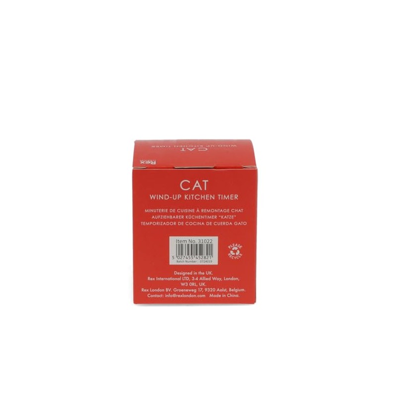 Egg Timer Kitchen Timer Cat Grey with Loud Bell Plastic