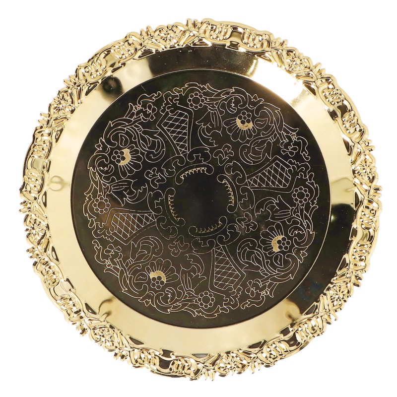 Round Decorative Dinner Plate Stainless Steel Storage Tray for Jewelry