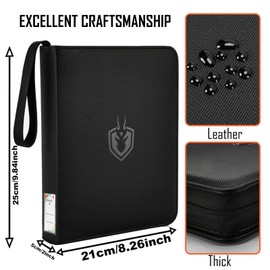 Jumbo Card Binder,Label Design With 100+Sleeves Fit XL Oversized Jumbo Cards -Includes 50 Sized XL Penny Sleeves,3-Ring Jumbo Card Binder with Lable Design for Oversized Cards Max Fit 5.7 * 7.9 Inch