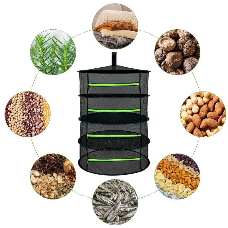 BEASAFY 4-Layer Drying Net Herbs Black Herb Dryer Hanging Herb