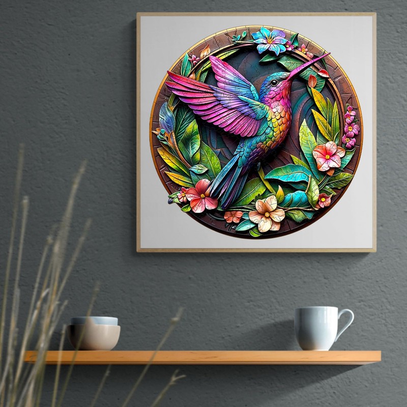KaayeeWood Holzpuzzle Erwachsene,300 Teile Bunter Kolibri Holz Puzzle