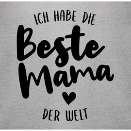 Shirtracer - Baby Bodysuit Boy Girl - Ich habe die beste Mama der Welt [German Language], 5 mottled grey, 0-3 months