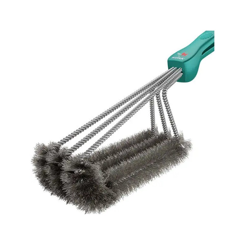 Kona Stainless Steel 360° Grill Brush - Black, Safe to
