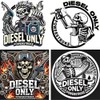 Diesel Only Skull Stickers Pack, 4 Designs, 3.1 inches