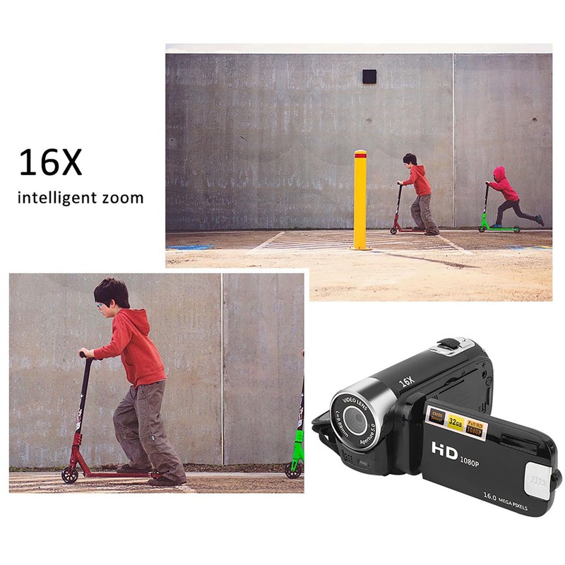 Videocámara con Cámara de Vídeo, Zoom Digital de 16X, Pantalla