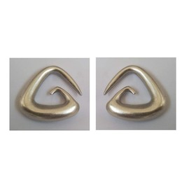 Eurofusioni Silver Plated Pair of Ear Weights for Stretched Lobes - Earring Plugs Africa - Unique Original Handmade Model by Italian Craftsmen - Earrings cm 3 x 3 cm
