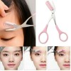 Unbranded Pink Eyebrow Comb Scissors with Stainless Steel Blade for