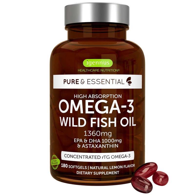 Pure & Essential Super Concentrated rTG Omega 3 1000mg, Wild