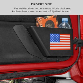 2 Pack Metal Front Door Storage Box Pockets Compatible with Jeep Wrangler JK JKU 2/4 Door 2007-2018 Side Insert Organizer for Interior Storage Accessories