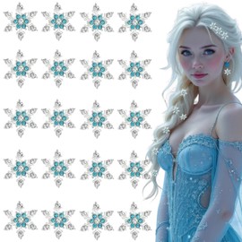 20 Pcs Mini Snowflake Hair Clips Sparkly Rhinestone Crystal Decorative Hair Pins Christmas Hair Barrettes Accessories for Women Girls Bridal Princess Winter Xmas Wedding Party (Light Blue)