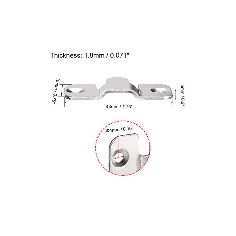 sourcing map Flush Mount Bracket, 44x19mm Zinc Plated Wall Mount