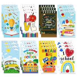 24 Pcs Welcome Back to School Mini Notebooks Colorful Spiral Pocket Notepads Memo Pads for Kids Students First Day of School Classroom Teacher Rewards Prize Gifts Goodie Bag Stuffers, 8 Designs