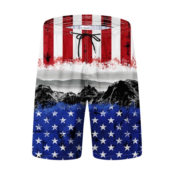 FT FENTENG Mens Swim Trunks for Men, July 4th Patriotic