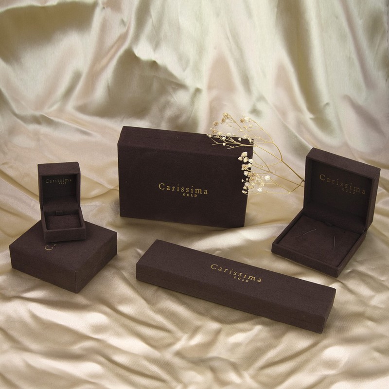 CARISSIMA Women's 9ct Yellow Gold Flat Brick Band Stack Ring