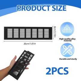 2 StückVentilation Gitter Aluminium Lüftungsgitter Rechteckig Abluftgitter Korrosionsschutz für Schränke Badezimmertüren Küchenmöbel Schlafzimmer Belüftung Abdeckung