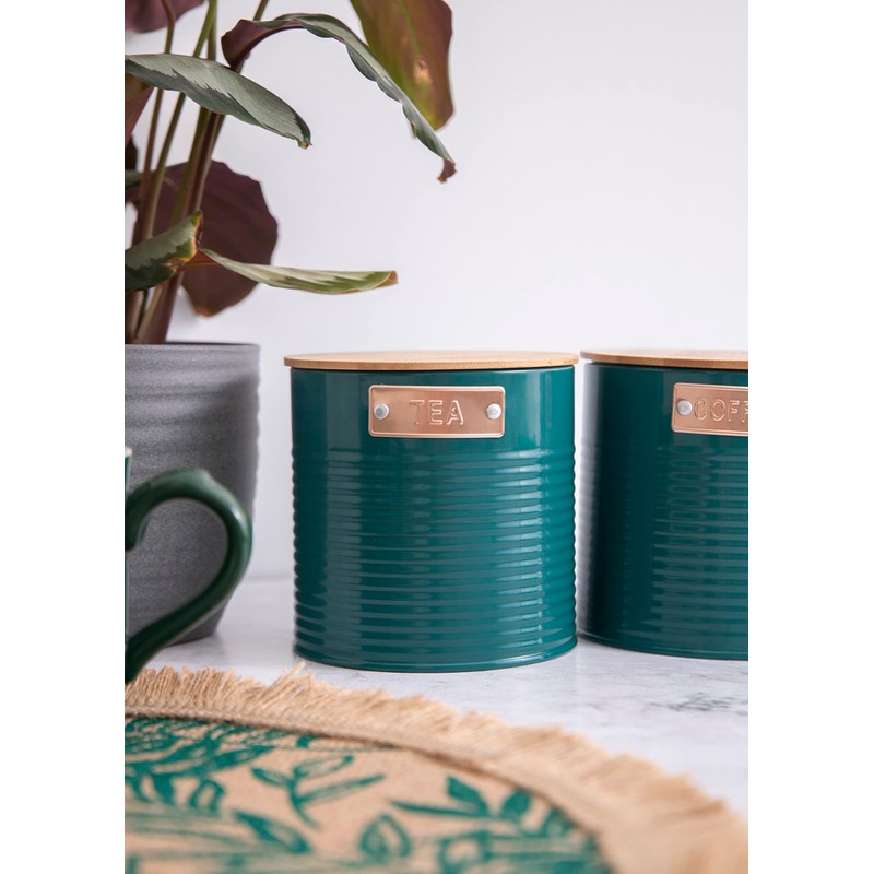 KitchenCraft Storage Canisters, Teal, 3 Pieces, Gift Boxed
