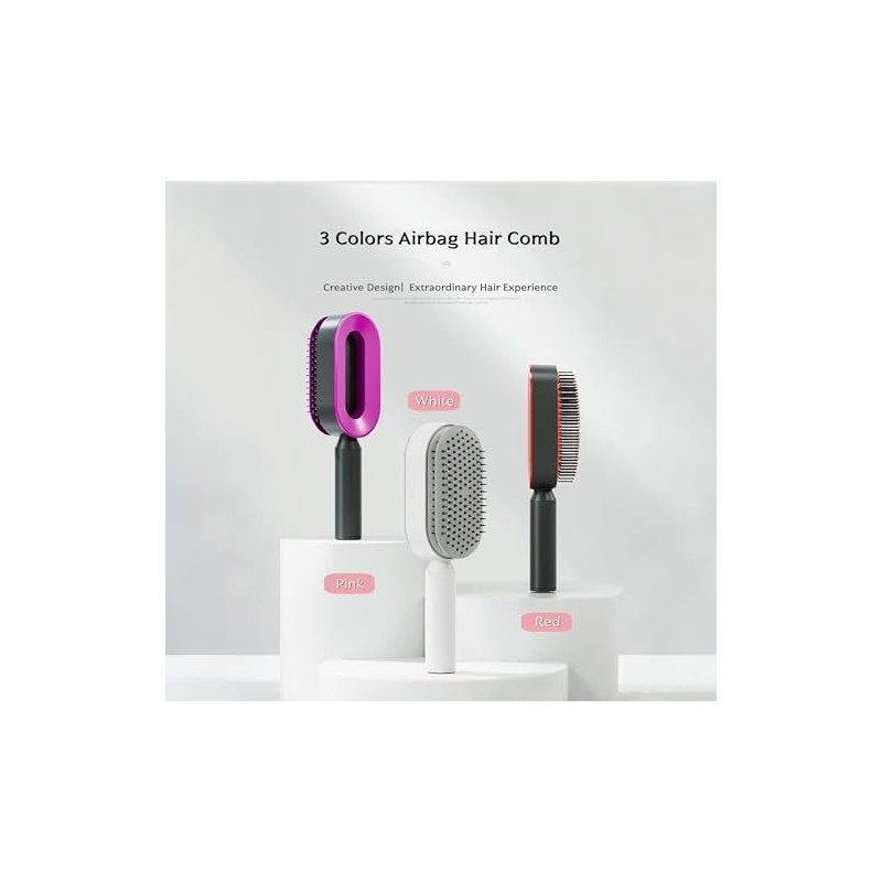ZJchao Cojín Cepillo para Cabello Autolimpieza Masaje del Cuero Cabelludo