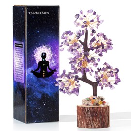 XIANNVXI Amethyst Stone Tree Gemstones Crystal Tree Crystals Purple Decorative Stone Large Tree of Life Money Tree Crystal Lucky Charm Tree Spiritual Gifts Good Luck