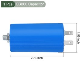 YOKIVE 14uF CBB60 Capacitor with 4 Pins Screw, AC 250V(Blue, 70 x 40mm)