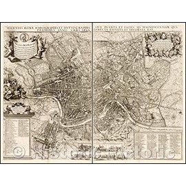 Historic Map - Romae Ichnographia et Hypsographia Sive Planta et Faies Ad Magnificentiam Qua Prioribus Annis Urbs Ipsa Directa Exculta et Decorata Est, 1679 v1 30in x 24in
