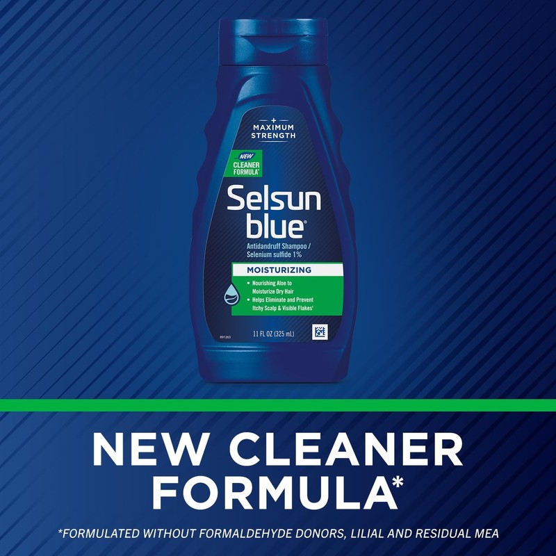 Selsun Blue Moisturizing Antidandruff Shampoo, Maximum Strength Scalp Treatment With