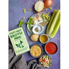 Aneto 100% Natural Vegetable Broth | 34 fluid ounce - 1 Pack | Made in Spain | Whole Ingredients | Gluten Free |